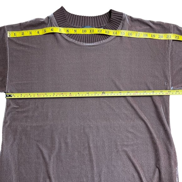 Laju Womens Dress Large L Brown Velvet Short Sleeves Knee Length - Picture 8 of 10